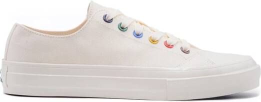 PS By Paul Smith Witte katoenen sneakers met veelkleurige veterogen White Heren