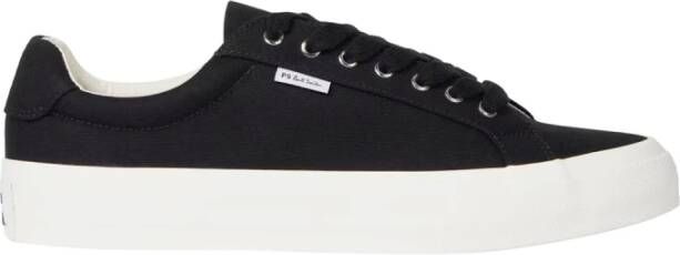 PS By Paul Smith Zwarte Canvas Lage Top Veterschoenen