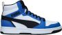 Puma Rebound V6 Mid sneakers wit zwart kobaltblauw Imitatieleer 35.5 - Thumbnail 3