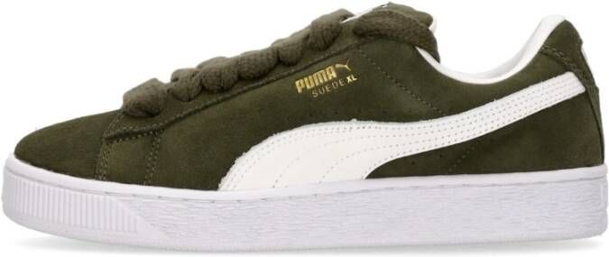 Puma Donker Olijf Witte Suede XL Sneaker Green Heren