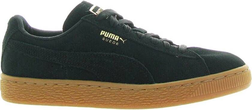 Puma Gouden Klassieke Suède Heart Satin Schoenen Black Dames