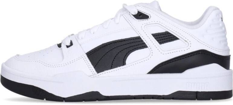 Puma Lage Leren Sneaker Wit Zwart White Heren