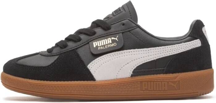 Puma Palermo Lth Black Feather Gray Gum Zwart Leer Lage sneakers Unisex
