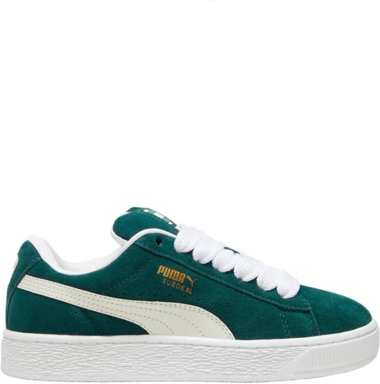 Puma Moderne Suede Sneakers met Unieke Details Green Unisex