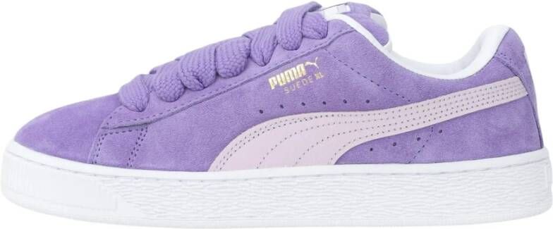 Puma Paarse Suede Sneakers Lage Profiel