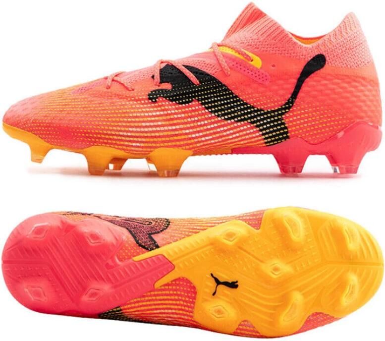 PUMA Future 7 Ultimate Gras Kunstgras Voetbalschoenen (MG) Roze Zwart Oranje - Foto 4