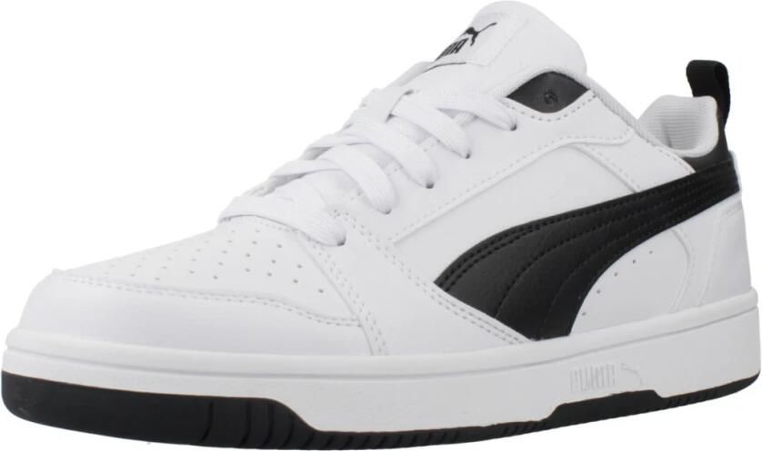Puma Rebound V6 Lo sneakers wit zwart Jongens Meisjes Imitatieleer Meerkleurig 35.5 - Foto 6