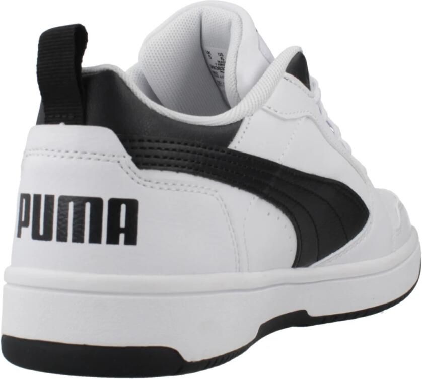 Puma Rebound V6 Lo sneakers wit zwart Jongens Meisjes Imitatieleer Meerkleurig 35.5 - Foto 5
