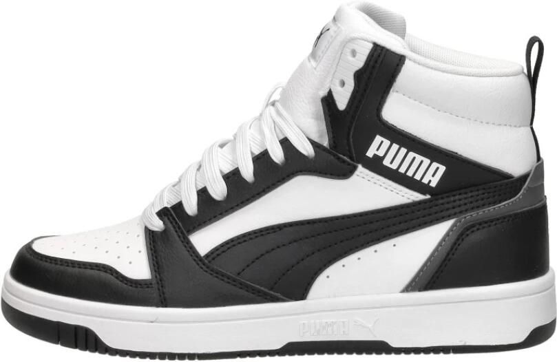 Puma Rebound V6 Mid Jr White Black shadow Gray (gs) Fashion sneakers Schoenen weiß maat: 37.5 beschikbare maaten:37.5 38.5 39 - Foto 7