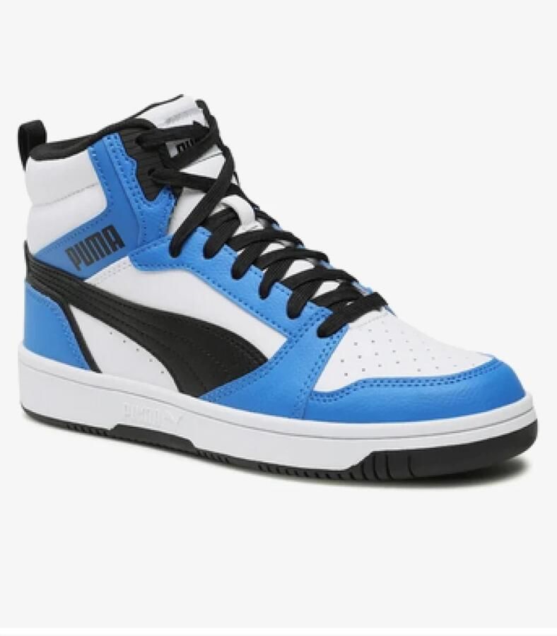 Puma Rebound v6 Mid V6 Mid sneakers wit zwart kobaltblauw Imitatieleer 35.5 - Foto 6