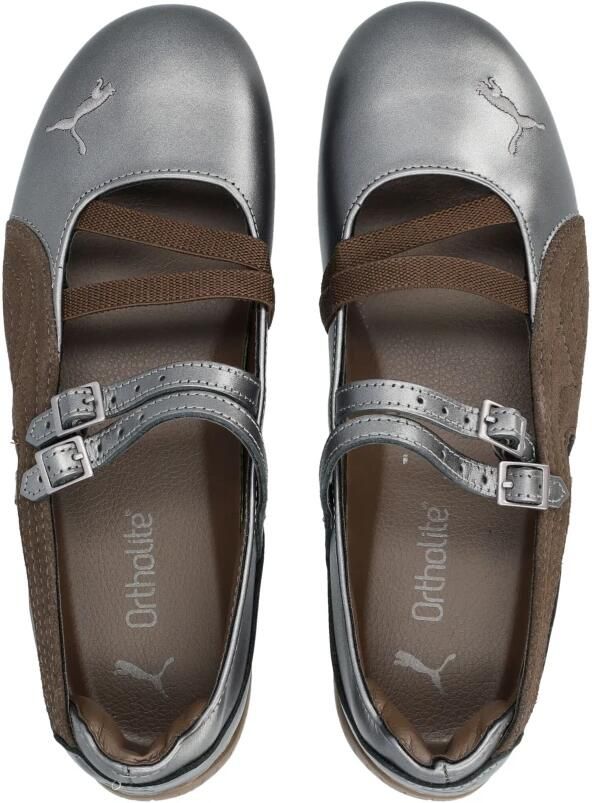 PUMA Ballerina met riempjes 'Speedcat Lux' bruin zilver