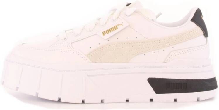 Puma Mayze Stack sneaker van leer met suède details - Foto 4