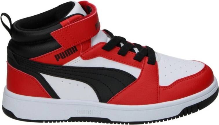 Puma Rebound v6 Mid V6 Mid sneakers wit zwart rood Imitatieleer 33 - Foto 6
