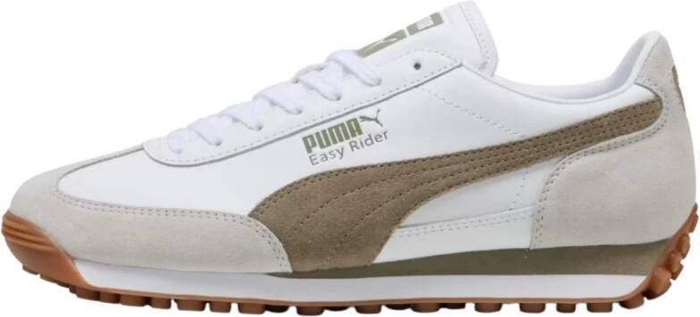 Puma Vintage Leren Lage Sneakers Wit Groen