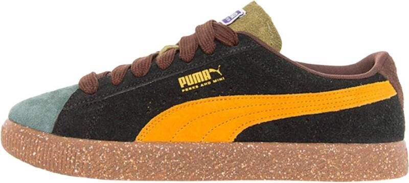 Puma Suede Vtg Pam Dark Chocolate-Burnt Olive-Orange Brick-Balsam Green