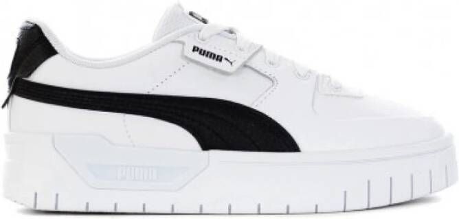Puma Witte Leren Sneakers met Zwarte Eco-Leren Inzetstukken White Dames