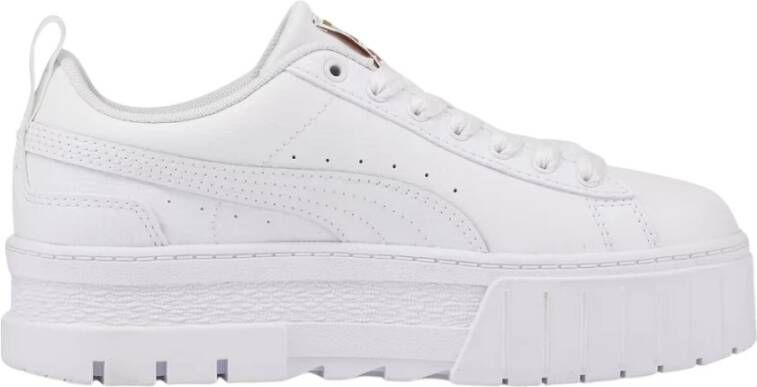 Puma Mayze Lth leren sneakers wit goud Meisjes Leer Meerkleurig 35.5 - Foto 2