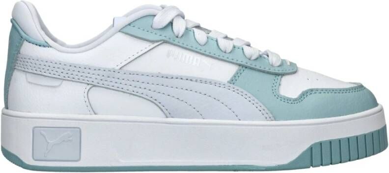 Puma Witte Platform Sneaker met Blauwe Accenten Multicolor Dames