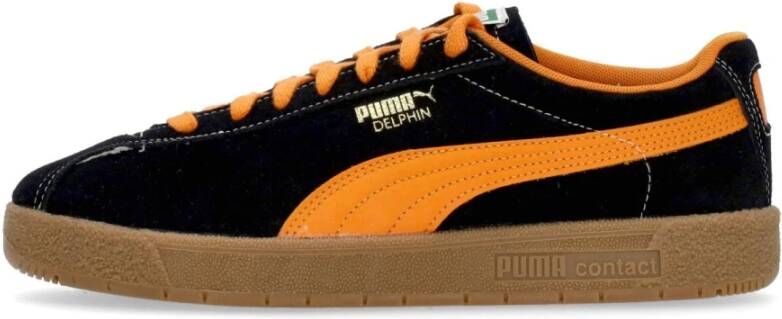 Puma Zwarte Suède Lage Schoen met Veters Black Heren