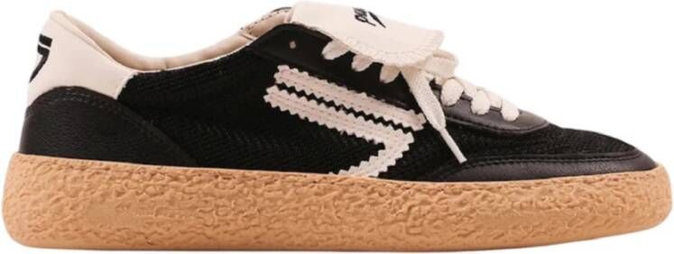 Puraai Kleurrijke canvas sneakers met leren details