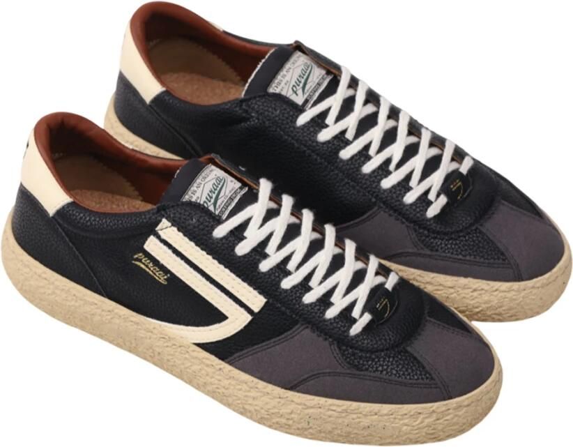 PURAAI Lage Sneakers Dames 1.01 Vintage Leer Zwart - Foto 9