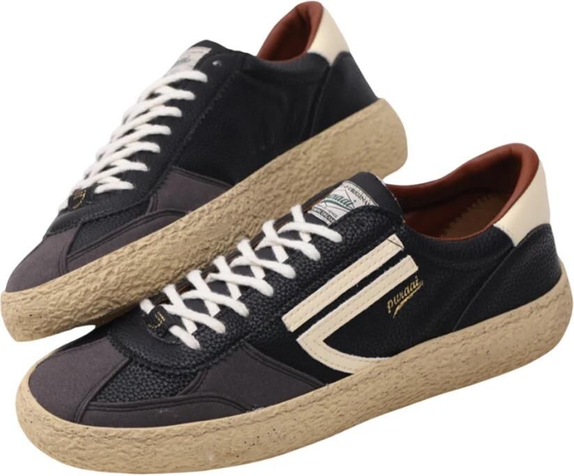 PURAAI Lage Sneakers Dames 1.01 Vintage Leer Zwart - Foto 8