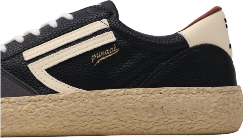 PURAAI Lage Sneakers Dames 1.01 Vintage Leer Zwart - Foto 11