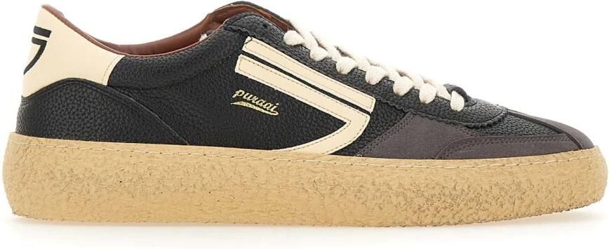 PURAAI Lage Sneakers Dames 1.01 Vintage Leer Zwart - Foto 14
