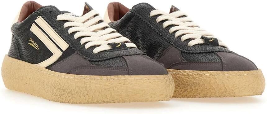 PURAAI Lage Sneakers Dames 1.01 Vintage Leer Zwart