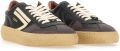 PURAAI Lage Sneakers Dames 1.01 Vintage Leer Zwart - Blauw