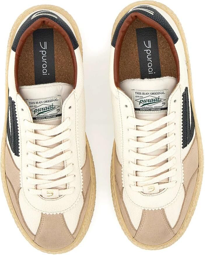 PURAAI Lage Sneakers Dames 1.01 Vintage Leer Beige - Foto 2