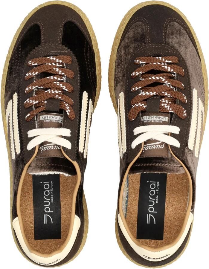 PURAAI Lage Sneakers Dames 6.01 Xs Textiel Bruin - Foto 6