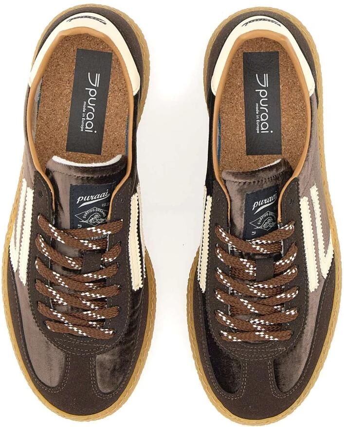PURAAI Lage Sneakers Dames 6.01 Xs Textiel Bruin - Foto 5