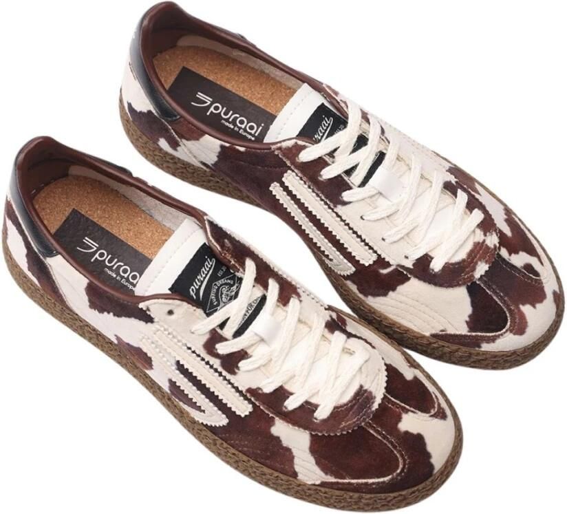 PURAAI Lage Sneakers Dames 6.01 Xs Ponyhair Bruin - Foto 2