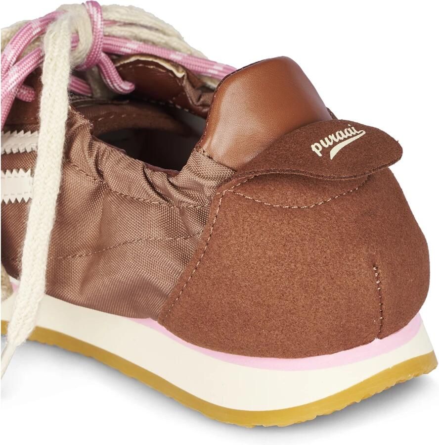 PURAAI Lage Sneakers Dames Panther Maat: 41 Materiaal: Textiel Kleur: Bruin - Foto 3