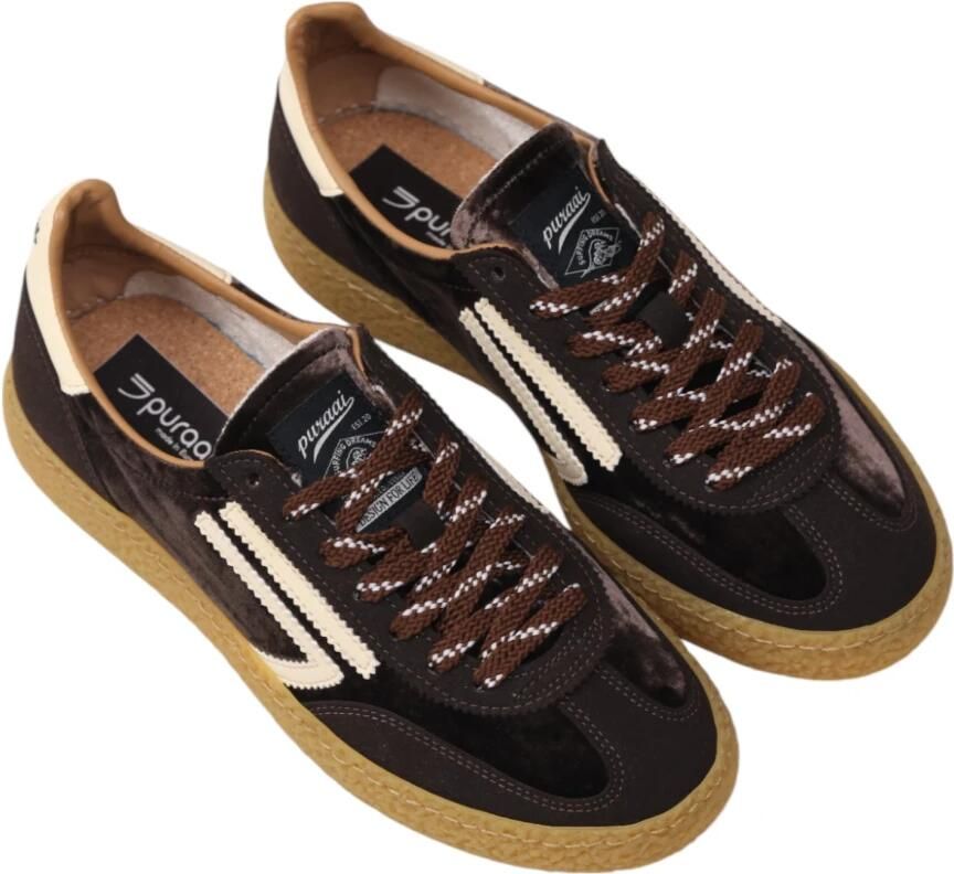 PURAAI Lage Sneakers Dames 6.01 Xs Textiel Bruin - Foto 12