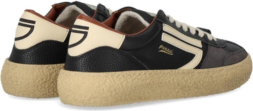 PURAAI Lage Sneakers Dames 1.01 Vintage Leer Zwart - Foto 5