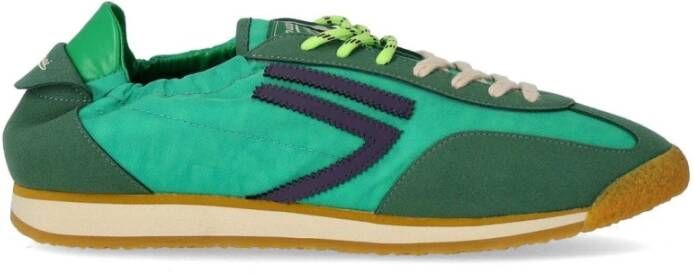 Puraai Sneaker in smaragdgroen vegan met paarse details