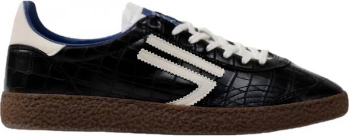 Puraai Zwarte krokodil vegan sneakers