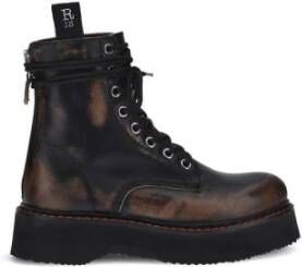 R13 Platformzool Veterschoenen met Versleten Effect