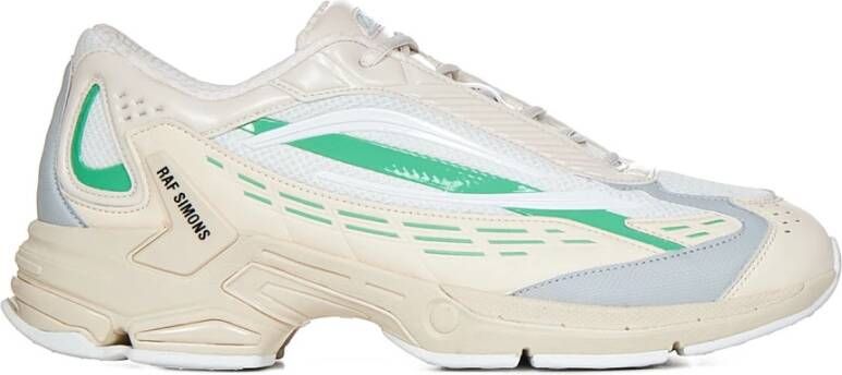 Raf Simons Unieke Cream Light Green Runner Schoenen Multicolor Dames