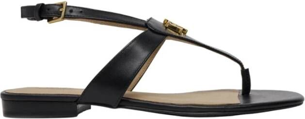Lauren Ralph Lauren Sandalen van leer met labeldetail model 'EVERLY'