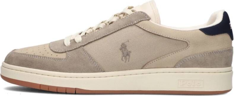 Ralph Lauren Beige Lage Sneakers met Suède en Leren Panelen Beige Heren