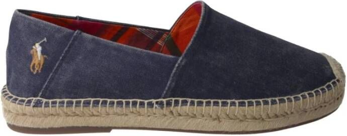 Ralph Lauren Blauwe Gewassen Canvas Espadrilles Blue Heren