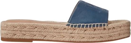 Ralph Lauren Blauwe Polly Leren Espadrilles Schoenen Blue Dames