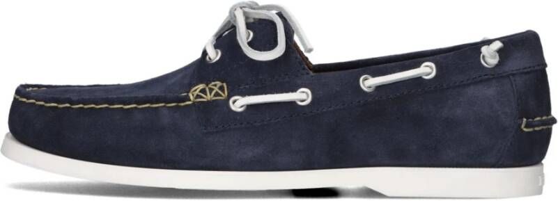 Ralph Lauren Blauwe Suède Boot Loafers Blue Heren