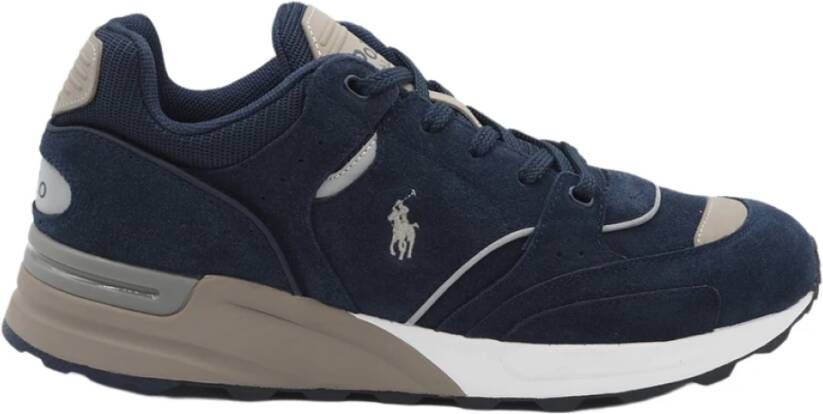 Ralph Lauren Blauwe suède herensneakers