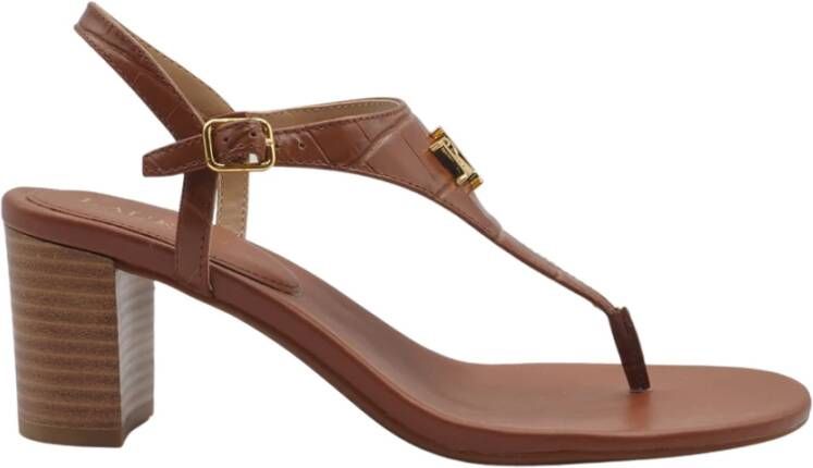 Ralph Lauren bruine sandalen met hoge hak
