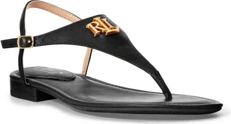 Polo Ralph Lauren Dames sandalen an zwart leer Black Dames