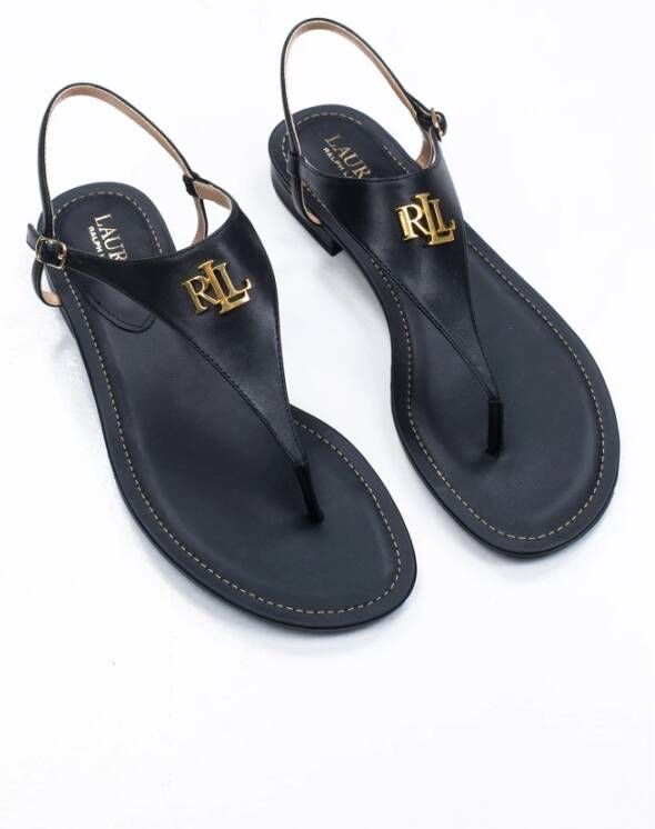 Ralph Lauren Flat Sandals Zwart Dames